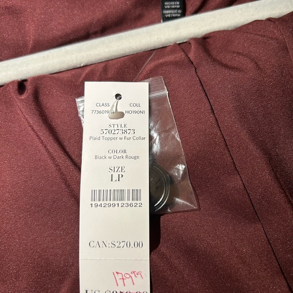 White House Black Market Plaid Coat - Picture 9 of 10